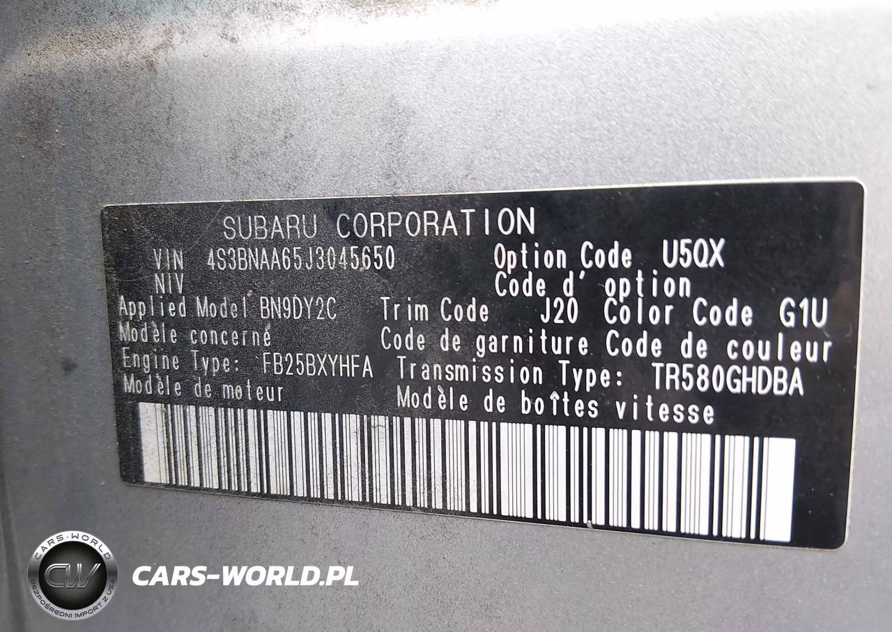 2018 Subaru Legacy 2.5I VIN:4S3BNAA65J3045650 - 9
