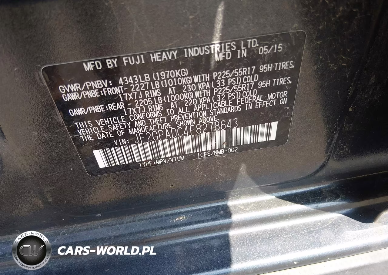 2015 Subaru Xv Crosstrek 2.0I Premium VIN:JF2GPADC4F8278643 - 9