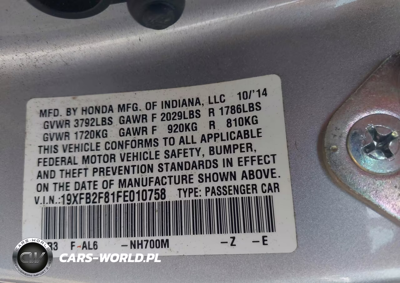 2015 Honda Civic Ex VIN:19XFB2F81FE010758 - 9