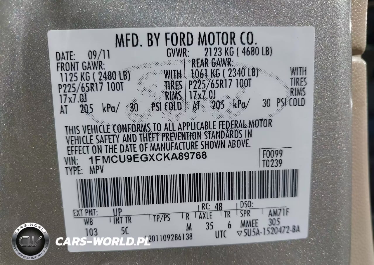2012 Ford Escape Limited VIN:1FMCU9EGXCKA89768 - 9