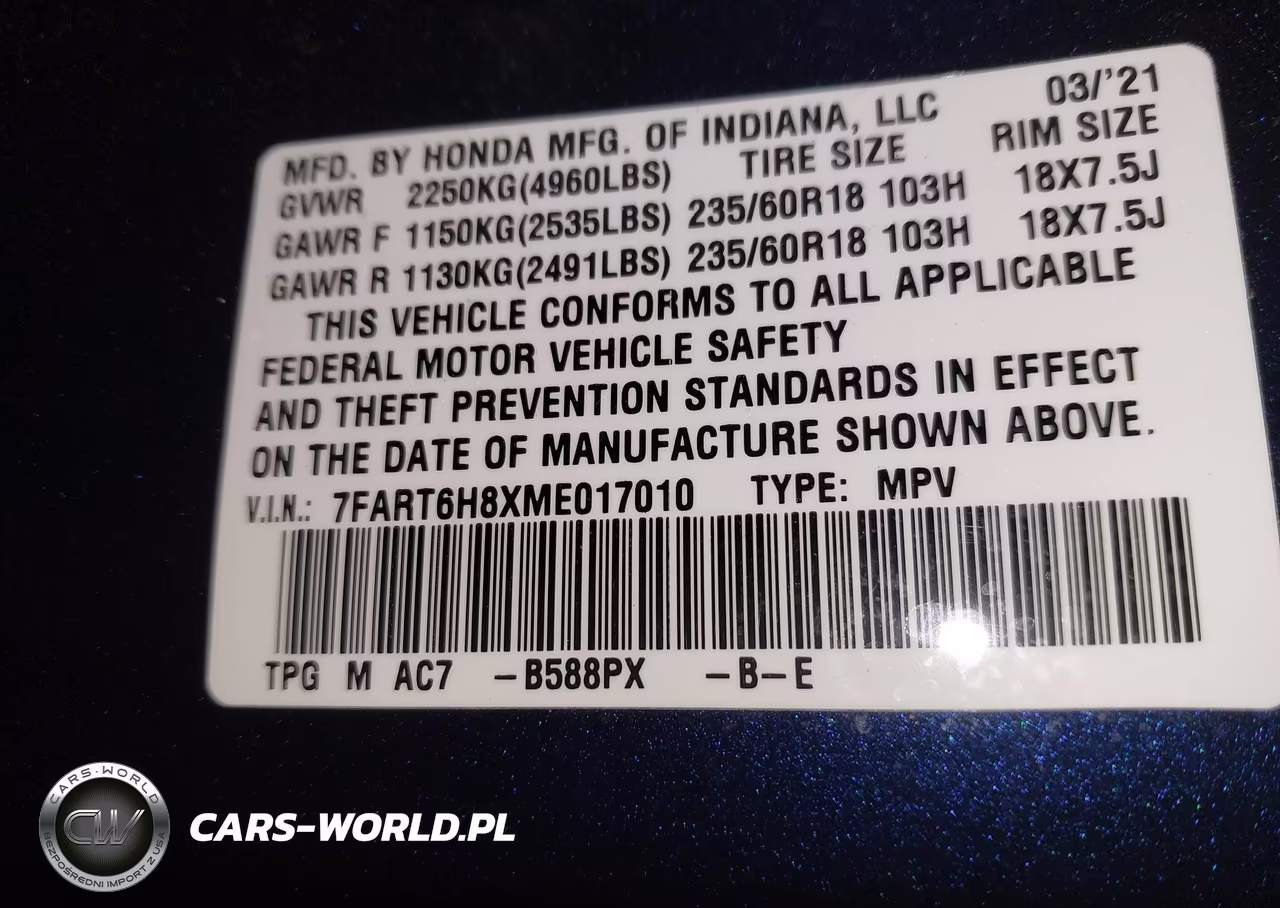2021 Honda Cr-V Hybrid Ex-L VIN:7FART6H8XME017010 - 9