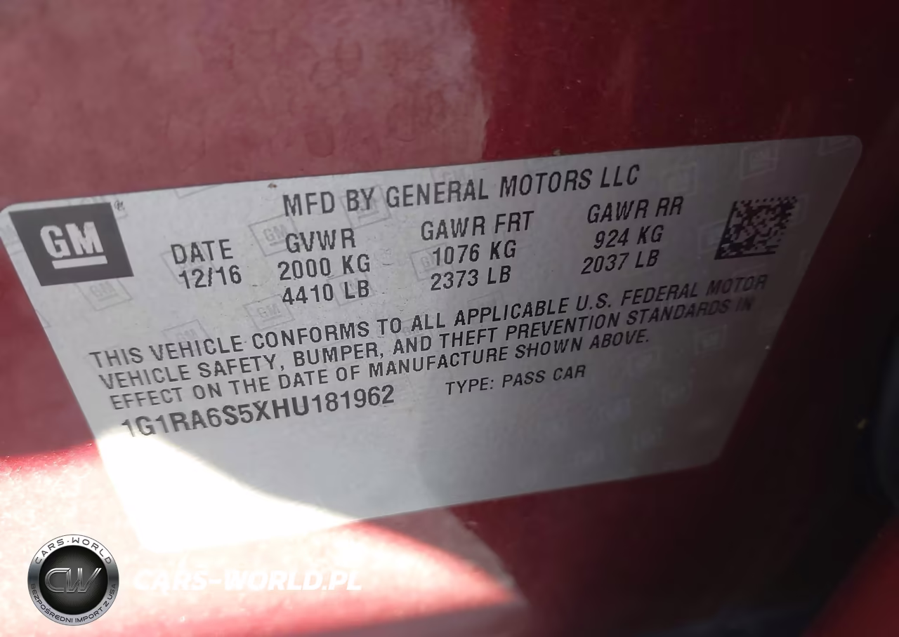 2017 Chevrolet Volt Lt VIN:1G1RA6S5XHU181962 - 9