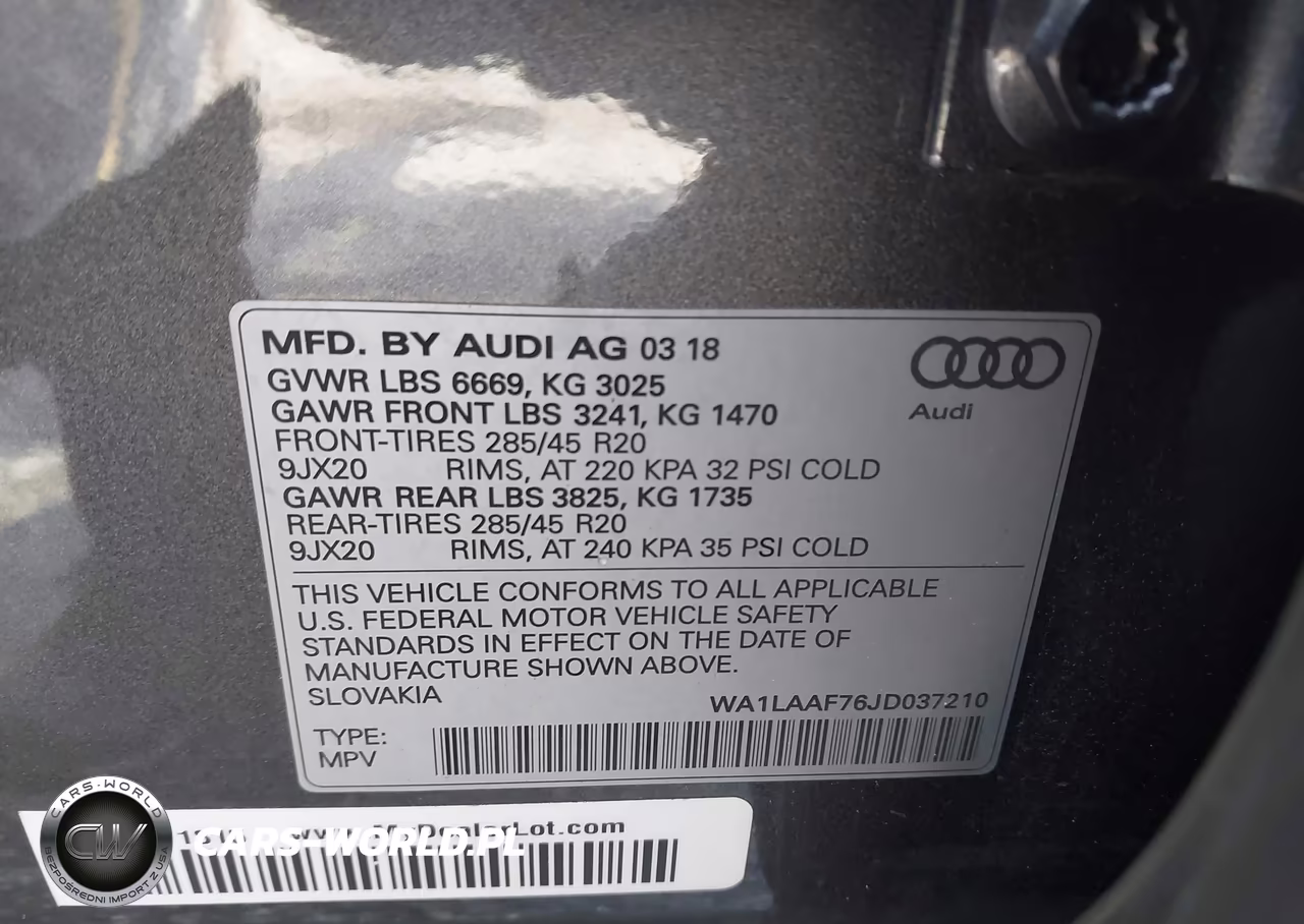 2018 Audi Q7 3.0T Premium VIN:WA1LAAF76JD037210 - 9