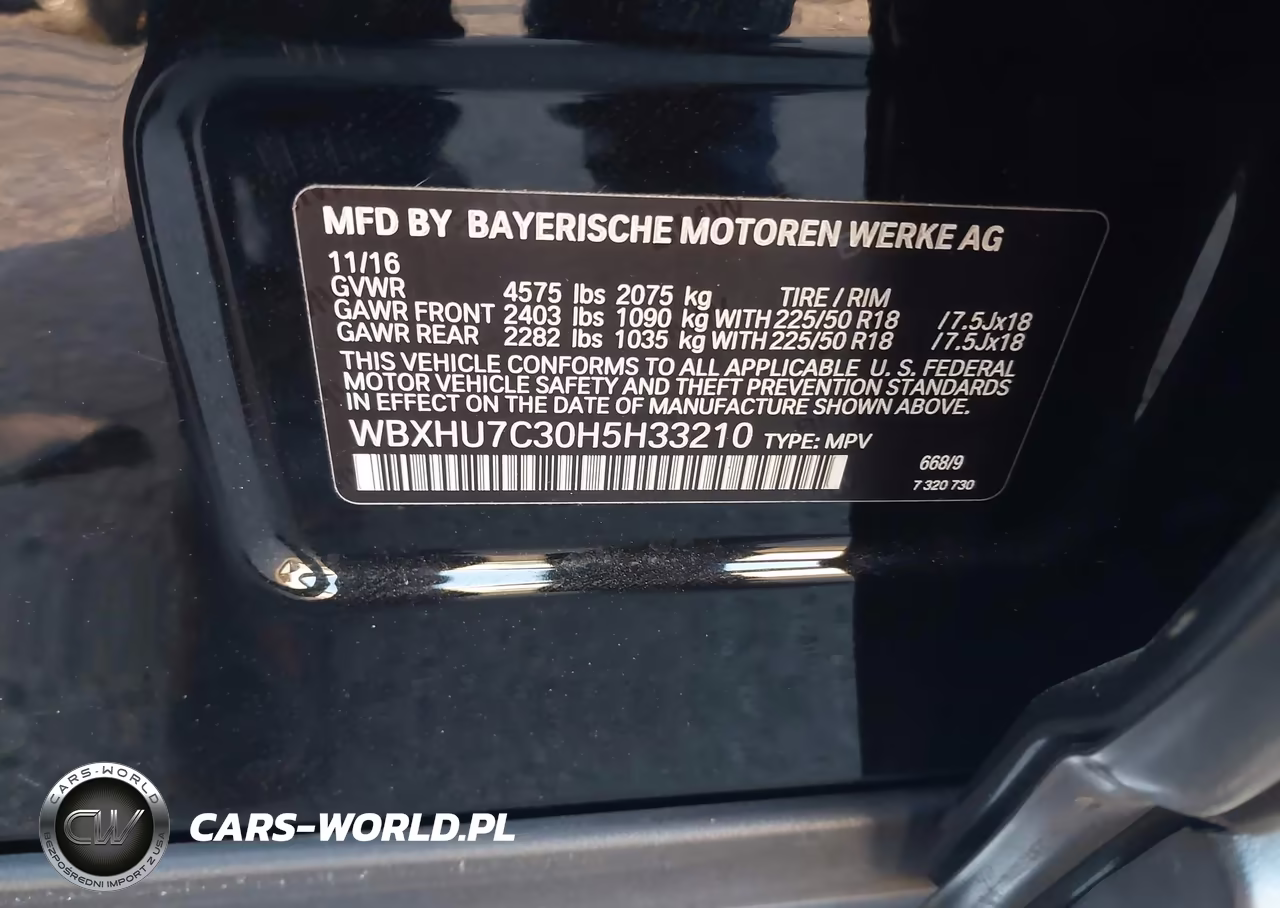 2017 BMW X1 VIN:WBXHU7C30H5H33210 - 9
