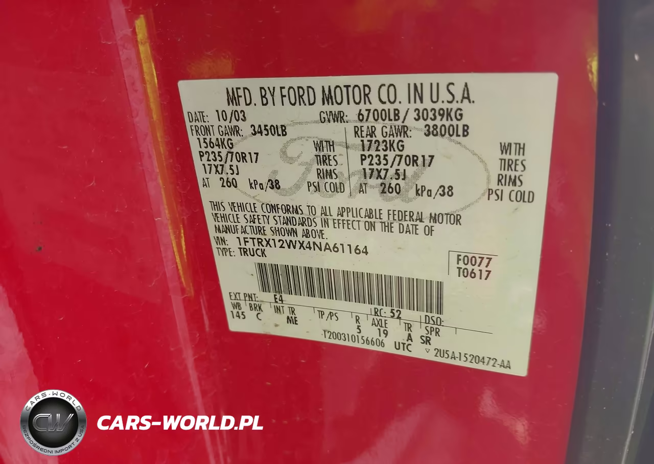 2004 Ford F-150 Stx-Xl-Xlt VIN:1FTRX12WX4NA61164 - 9
