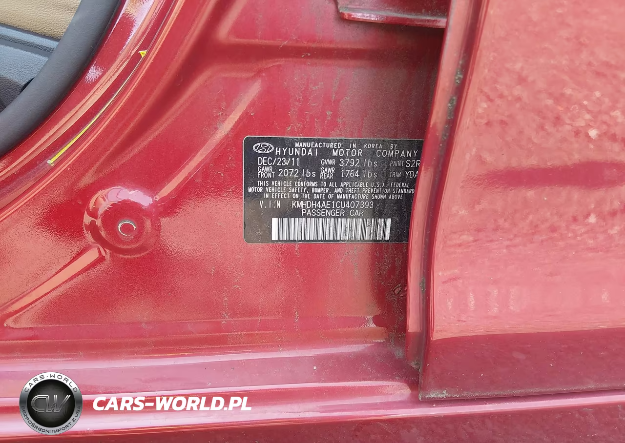 2012 Hyundai Elantra Limited (Ulsan Plant) VIN:KMHDH4AE1CU407393 - 9