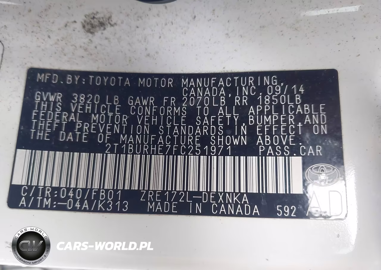 2015 Toyota Corolla Le VIN:2T1BURHE7FC251971 - 9