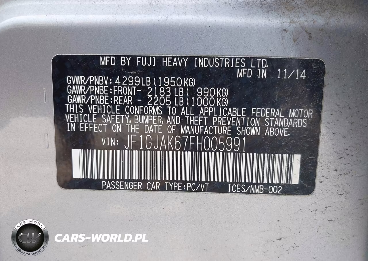 2015 Subaru Impreza 2.0I Premium VIN:JF1GJAK67FH005991 - 9