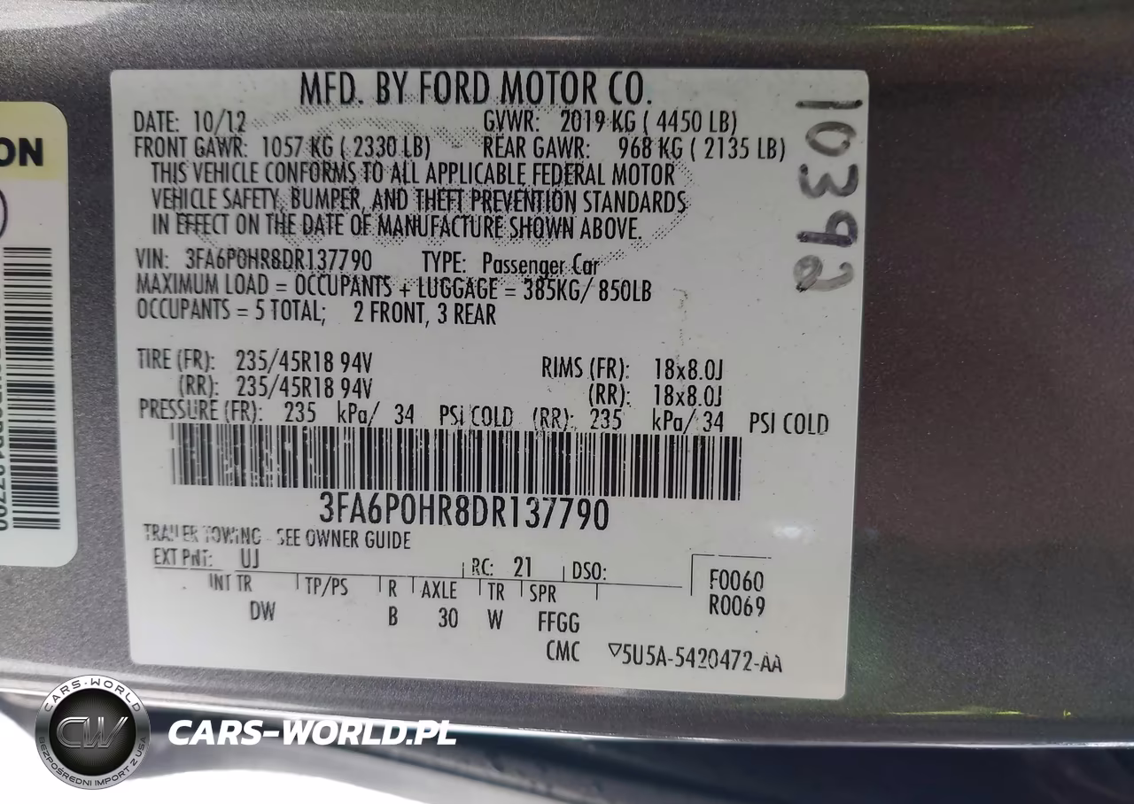2013 Ford Fusion Se VIN:3FA6P0HR8DR137790 - 9