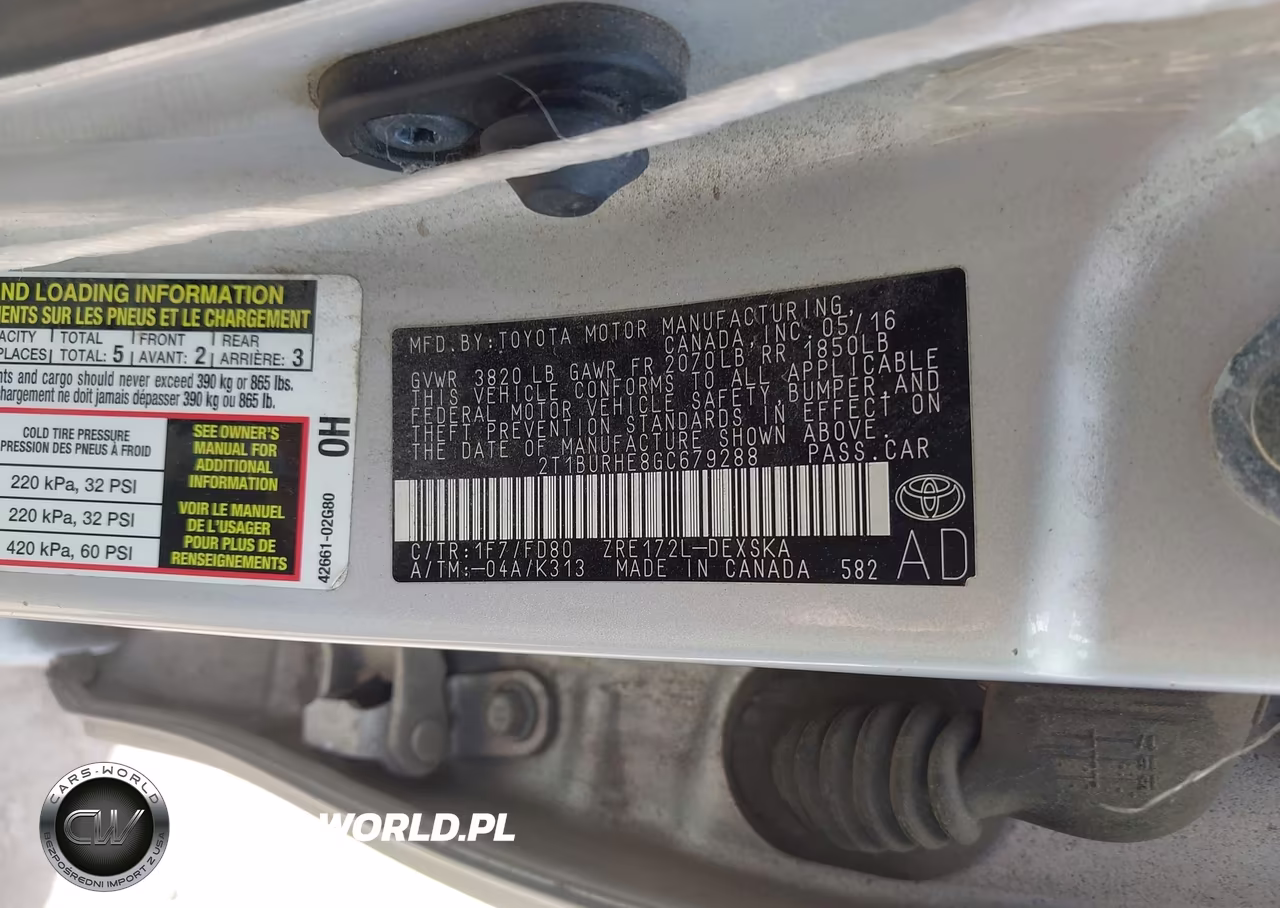 2016 Toyota Corolla S Plus VIN:2T1BURHE8GC679288 - 9