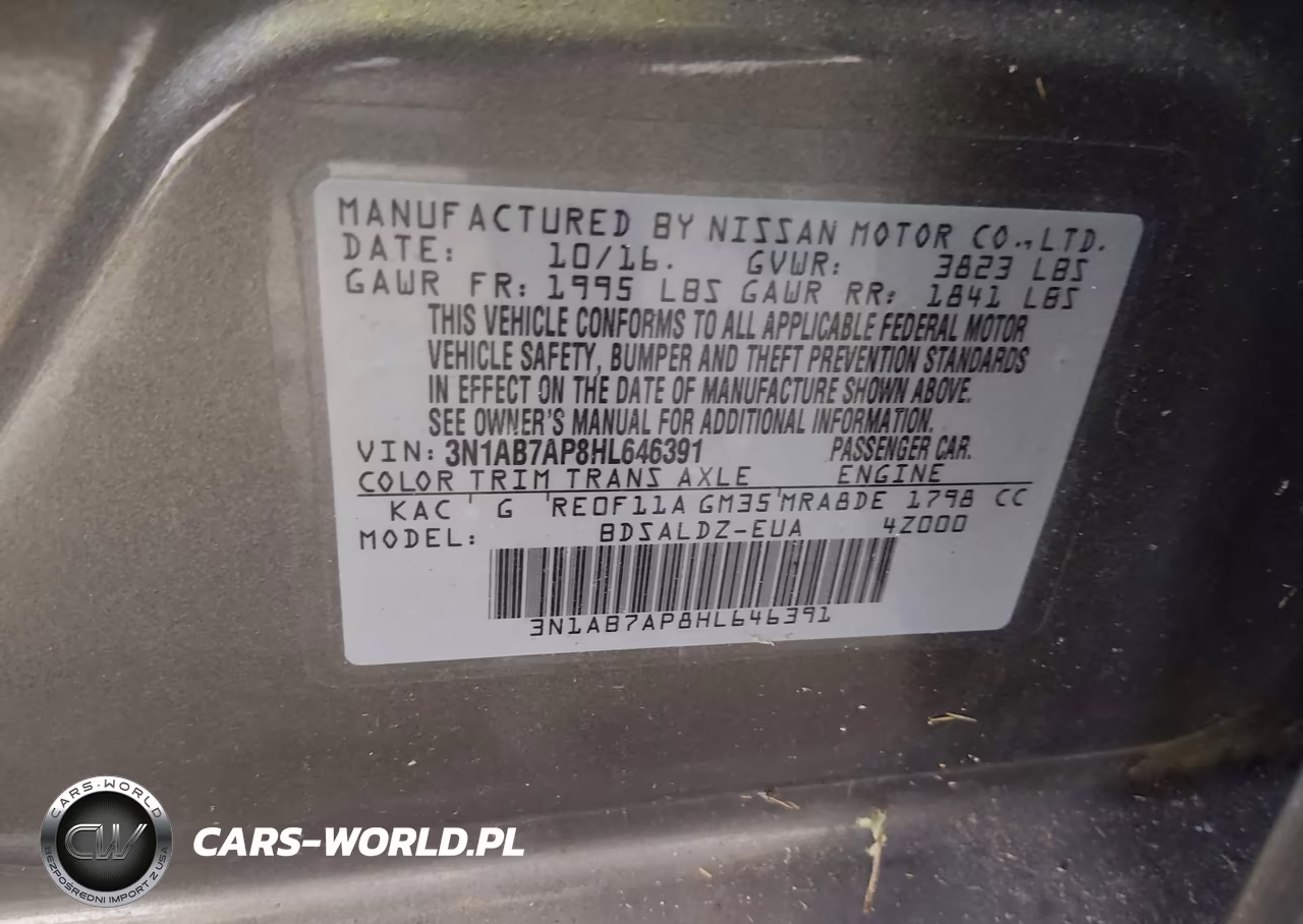 2017 Nissan Sentra Sv VIN:3N1AB7AP8HL646391 - 9