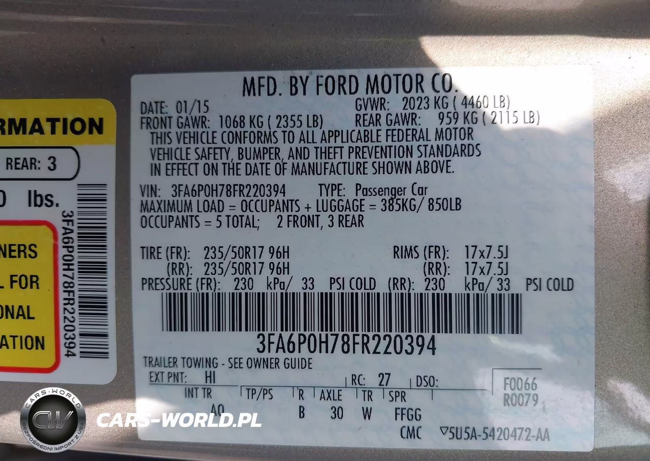 2015 Ford Fusion Se VIN:3FA6P0H78FR220394 - 9