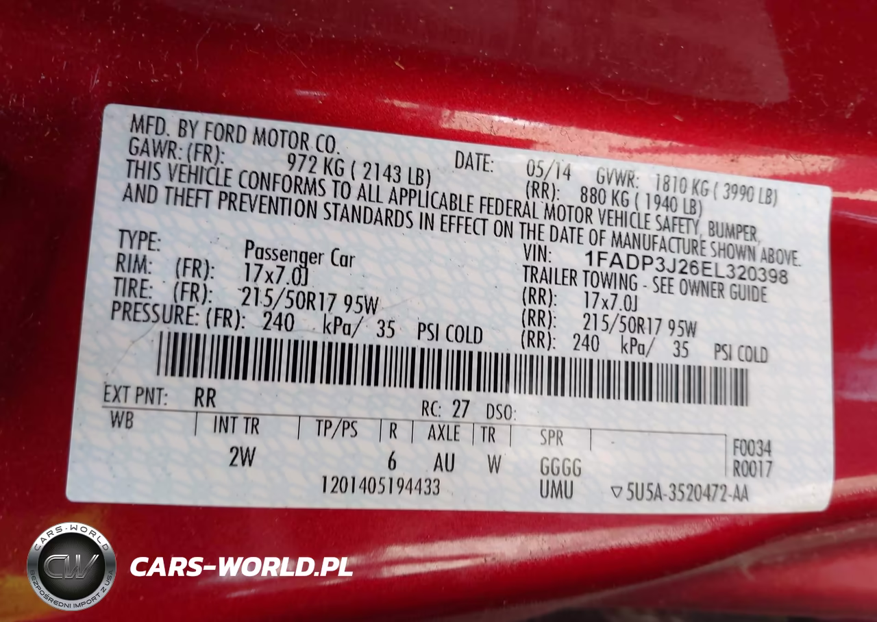 2014 Ford Focus Titanium VIN:1FADP3J26EL320398 - 9