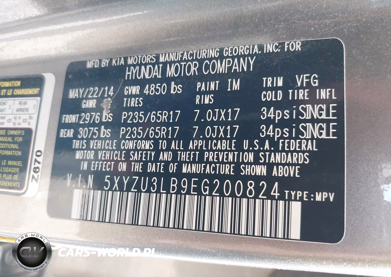 2014 Hyundai Santa Fe Sport 2.4L VIN:5XYZU3LB9EG200824 - 9