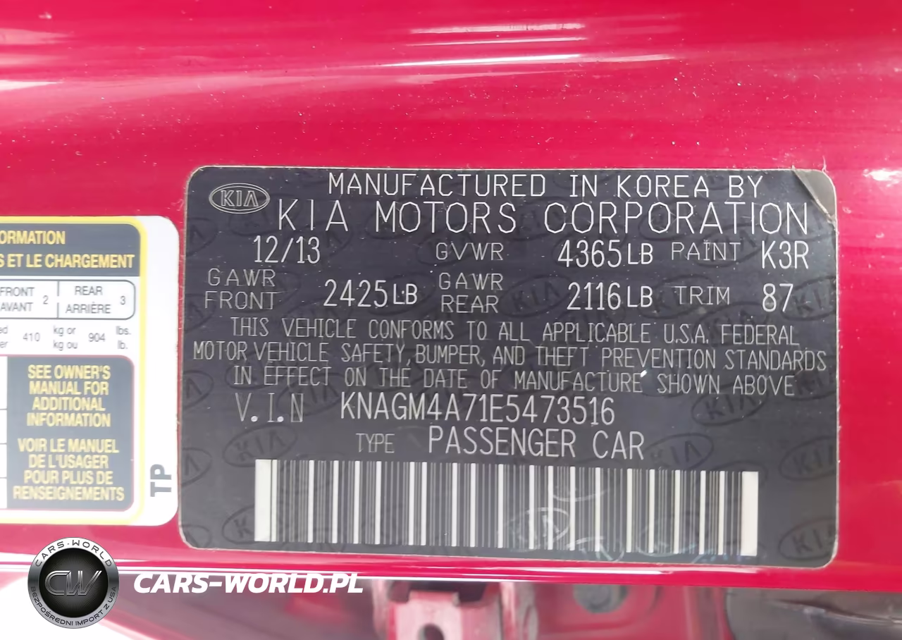2014 Kia Optima Lx VIN:KNAGM4A71E5473516 - 9