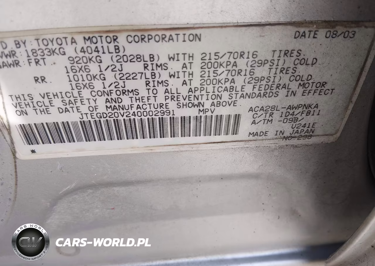 2004 Toyota Rav4 VIN:JTEGD20V240002991 - 9