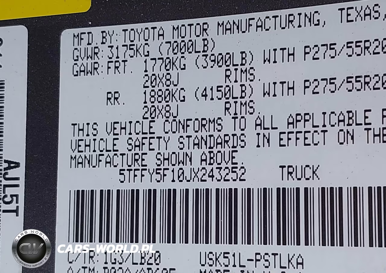 2018 Toyota Tundra Limited 5.7L V8 VIN:5TFFY5F10JX243252 - 9