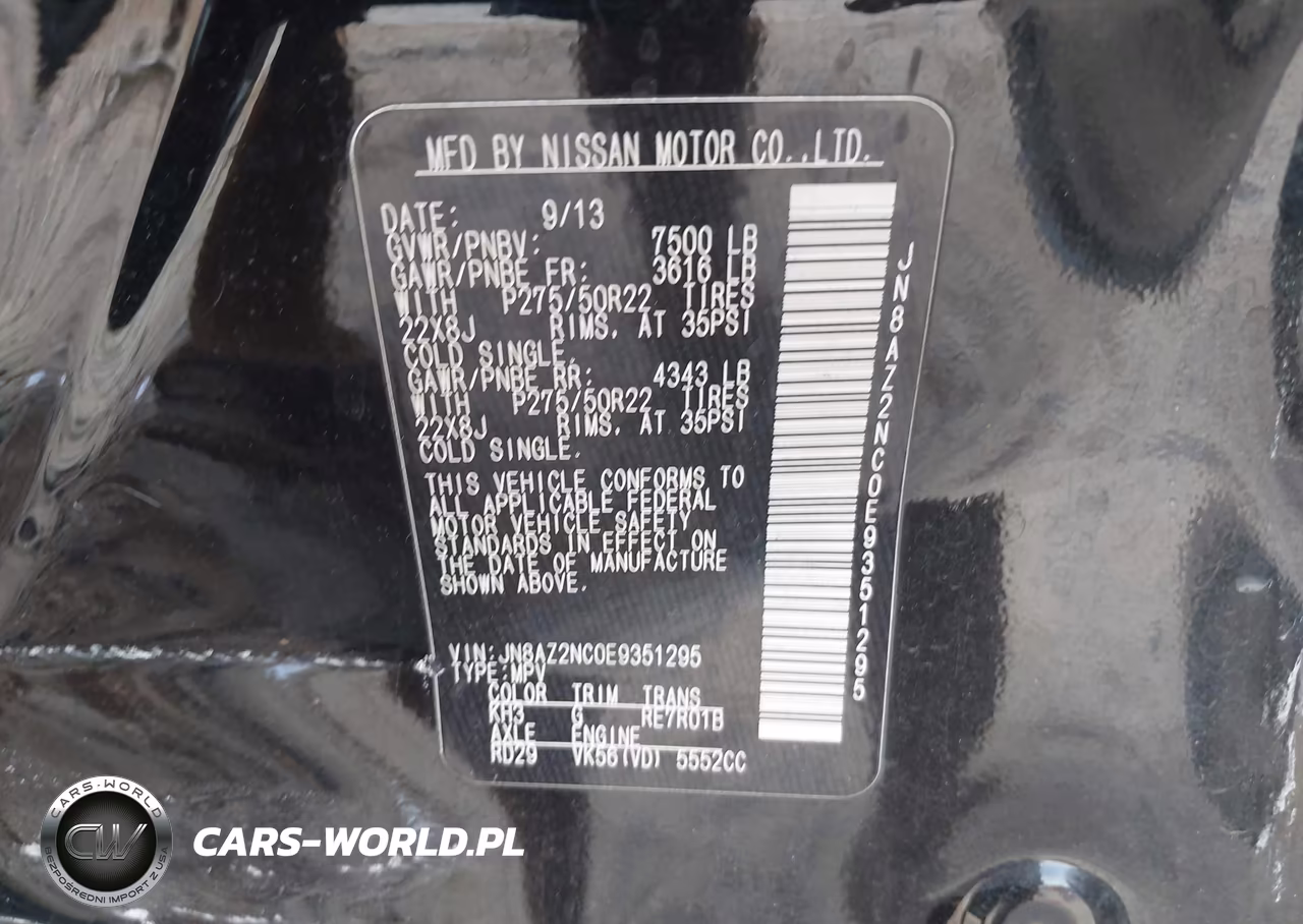 2014 Infiniti Qx80 VIN:JN8AZ2NC0E9351295 - 9