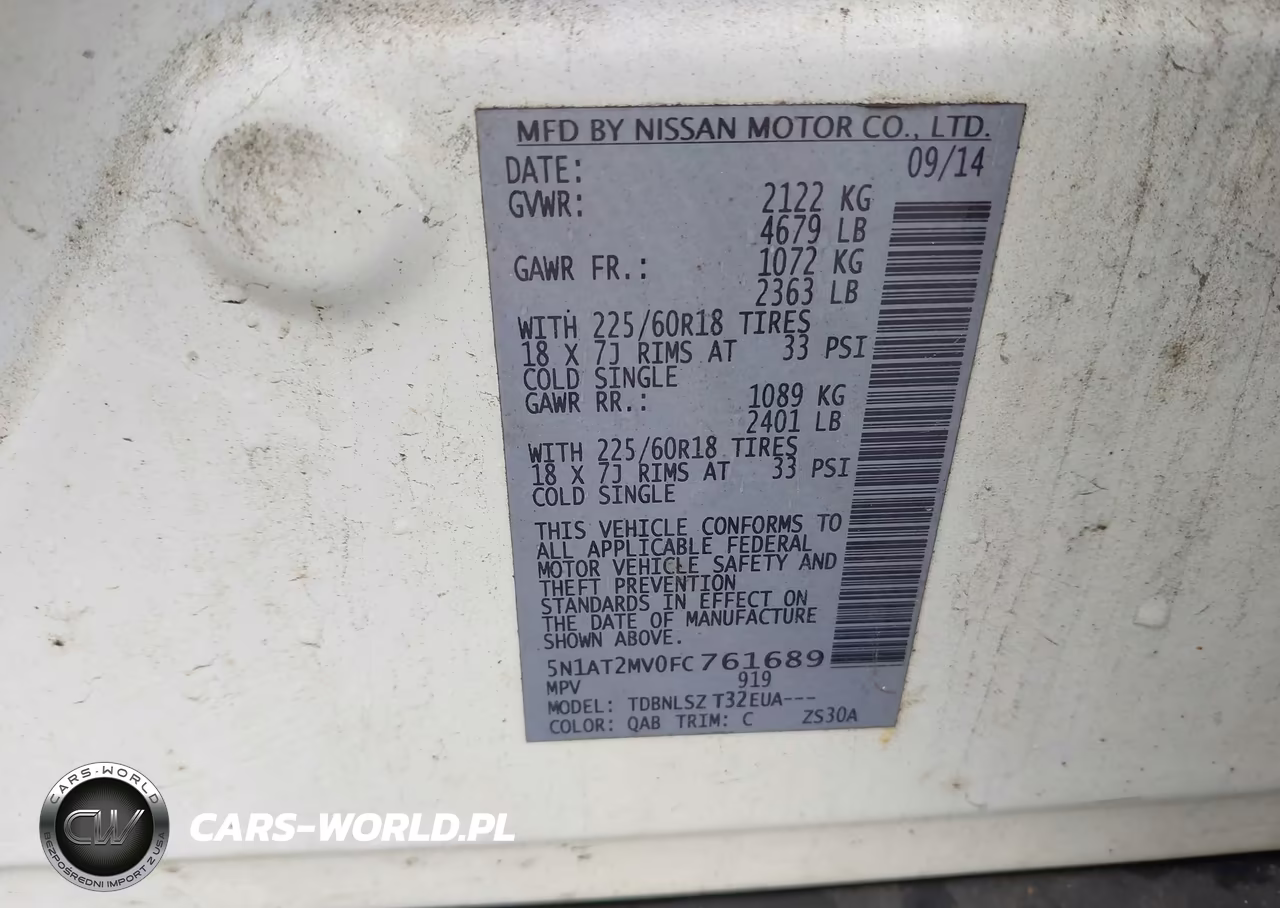 2015 Nissan Rogue Sl VIN:5N1AT2MV0FC761689 - 9