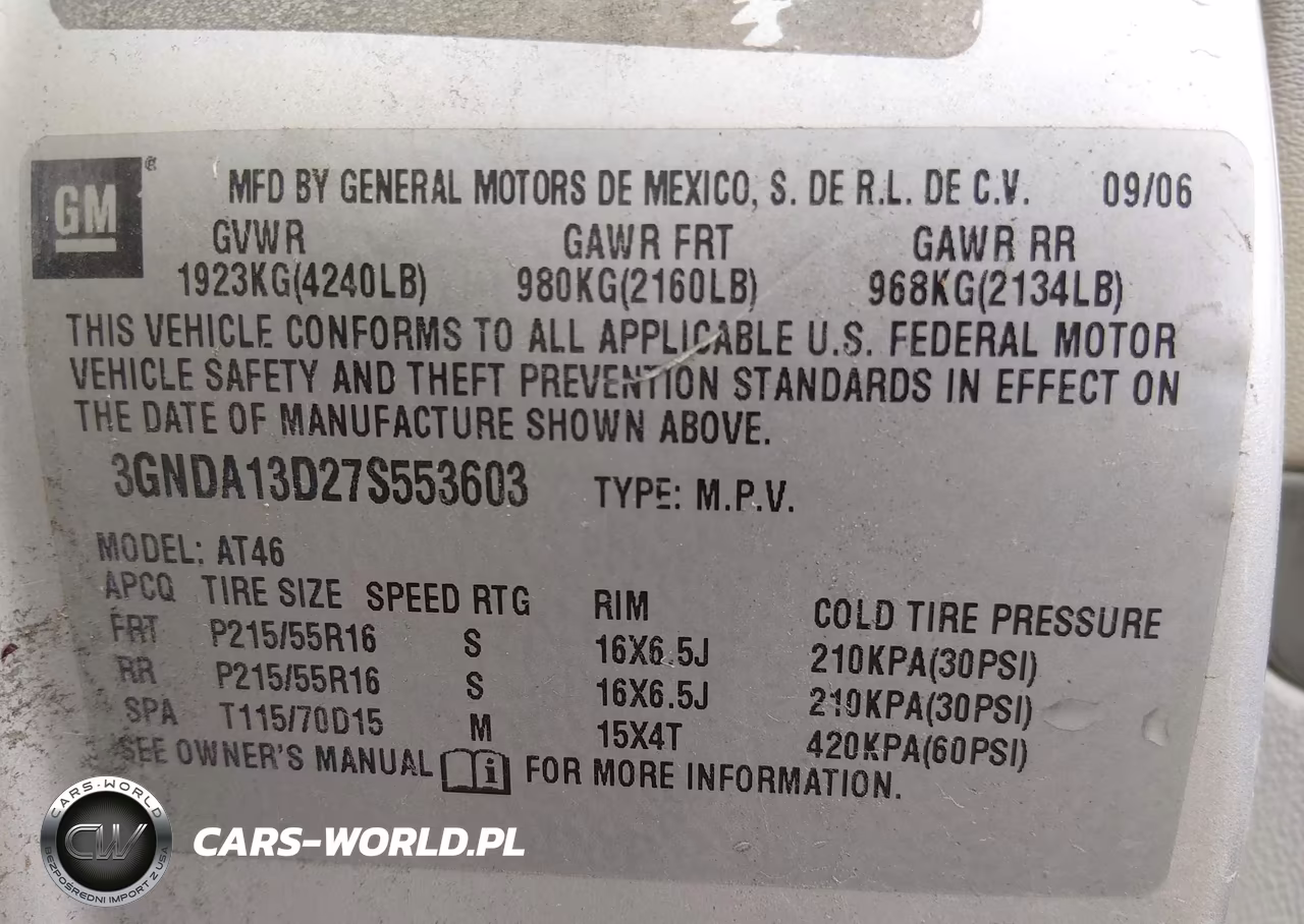 2007 Chevrolet Hhr Ls VIN:3GNDA13D27S553603 - 9