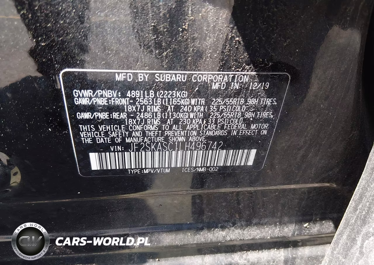 2020 Subaru Forester Limited VIN:JF2SKASC1LH496742 - 9