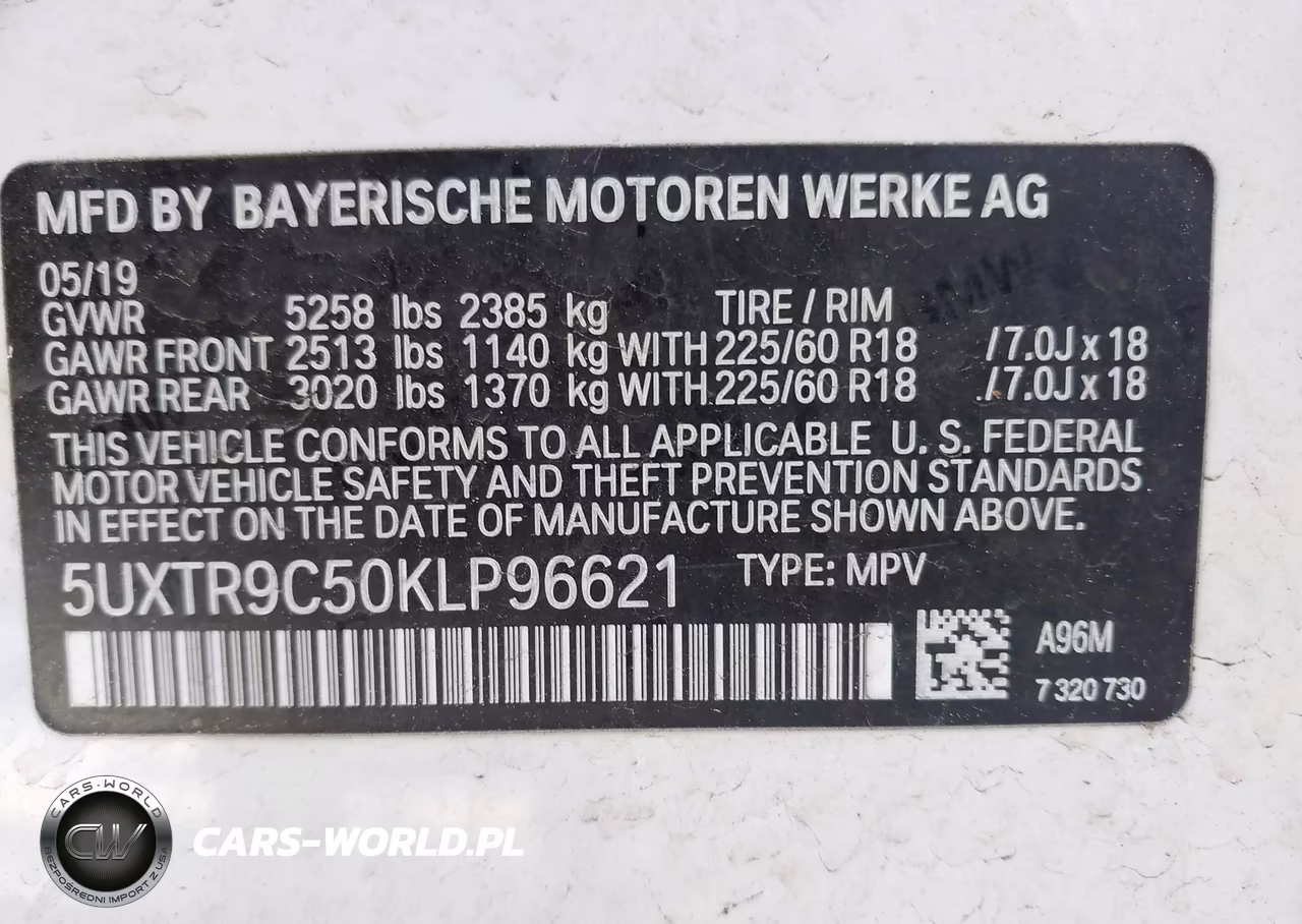 2019 BMW X3 xDrive30I VIN:5UXTR9C50KLP96621 - 9