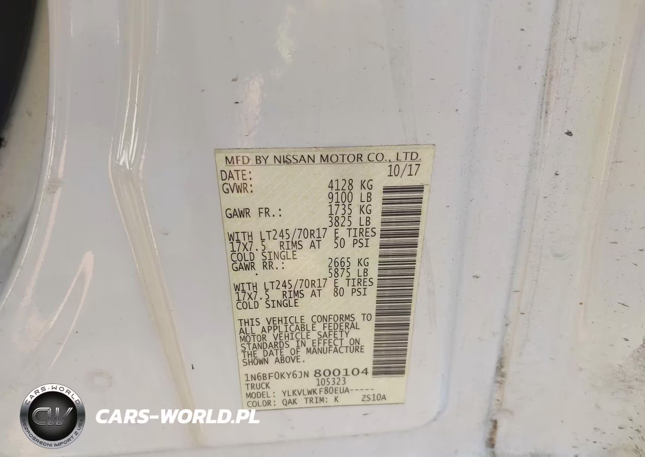 2018 Nissan Nv Cargo Nv2500 Hd S V6 VIN:1N6BF0KY6JN800104 - 9