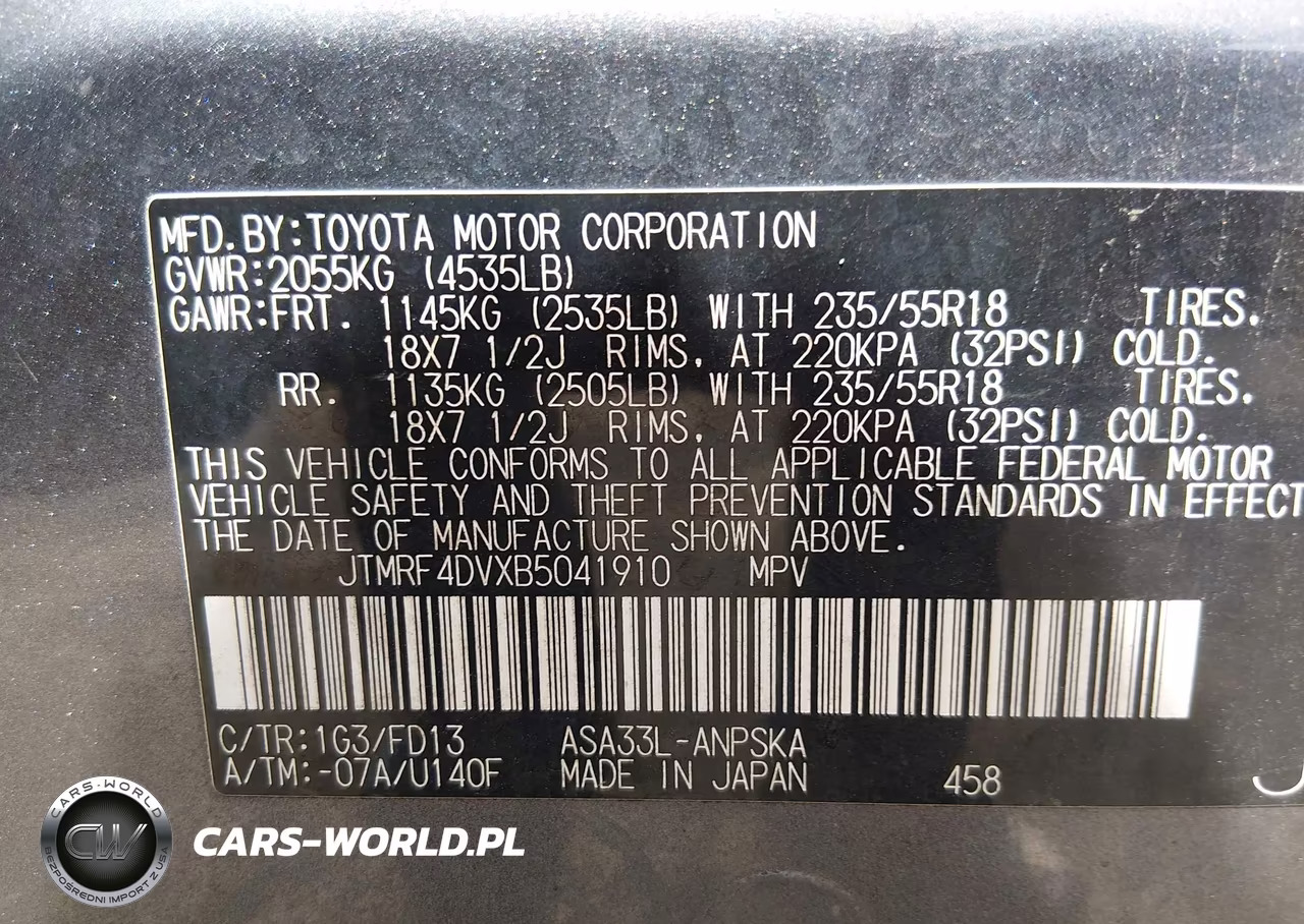 2011 Toyota Rav4 Sport VIN:JTMRF4DVXB5041910 - 9