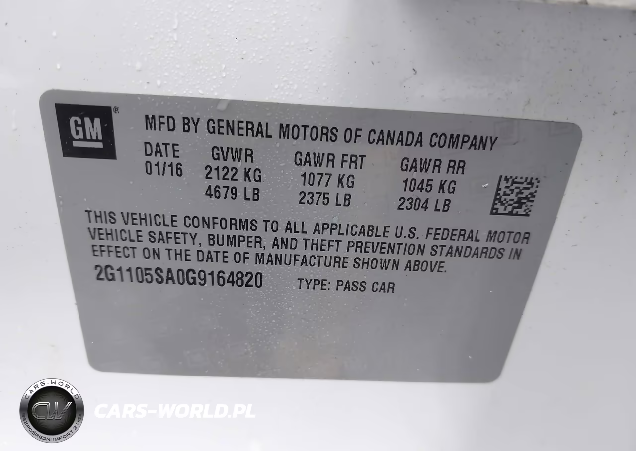 2016 Chevrolet Impala 1Lt VIN:2G1105SA0G9164820 - 9