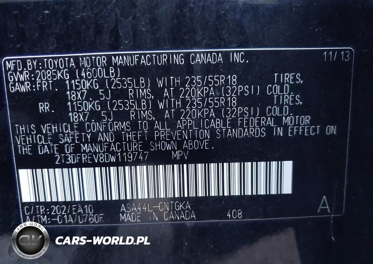 2013 Toyota Rav4 Limited VIN:2T3DFREV8DW119747 - 9