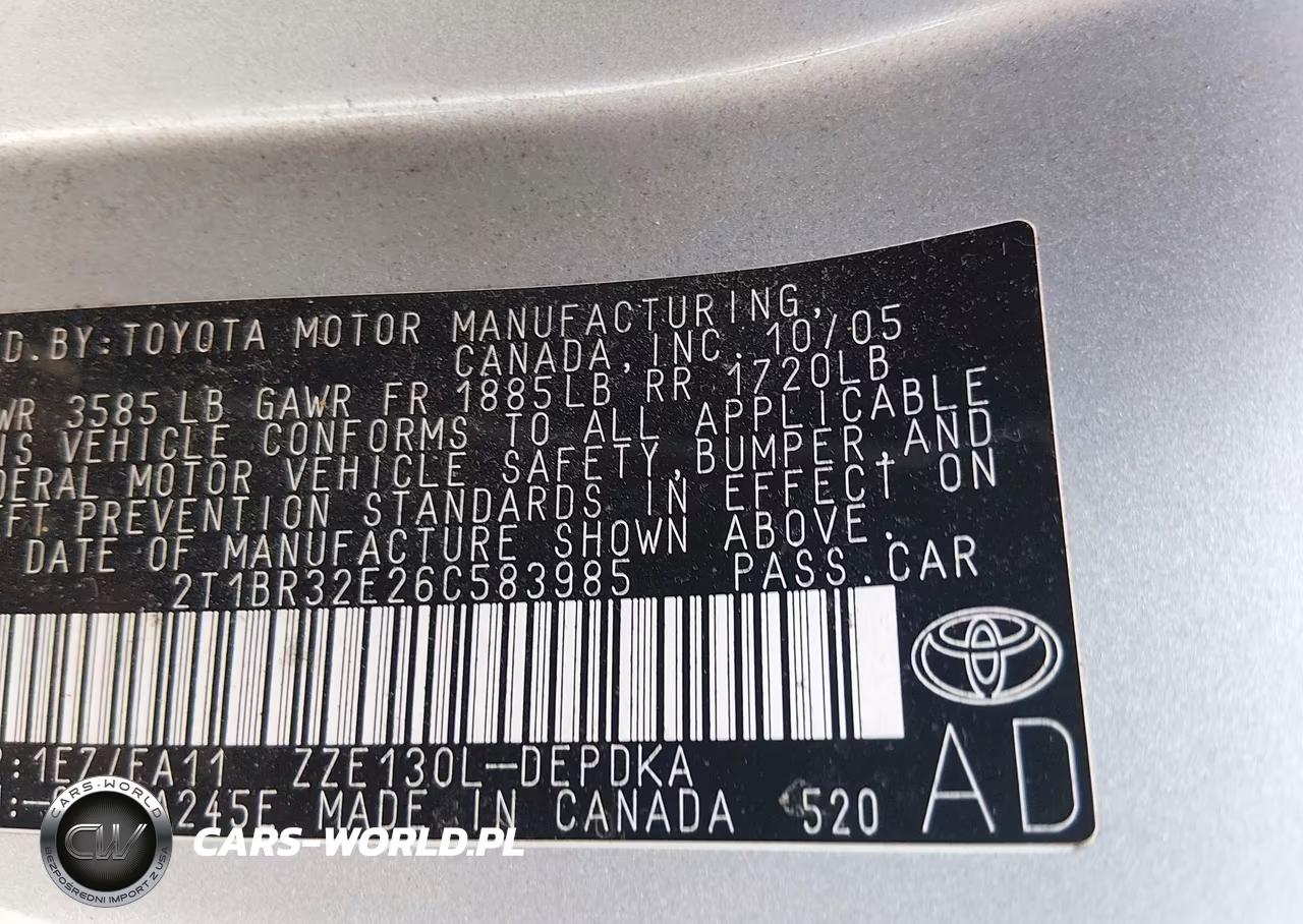 2006 Toyota Corolla Ce VIN:2T1BR32E26C583985 - 9