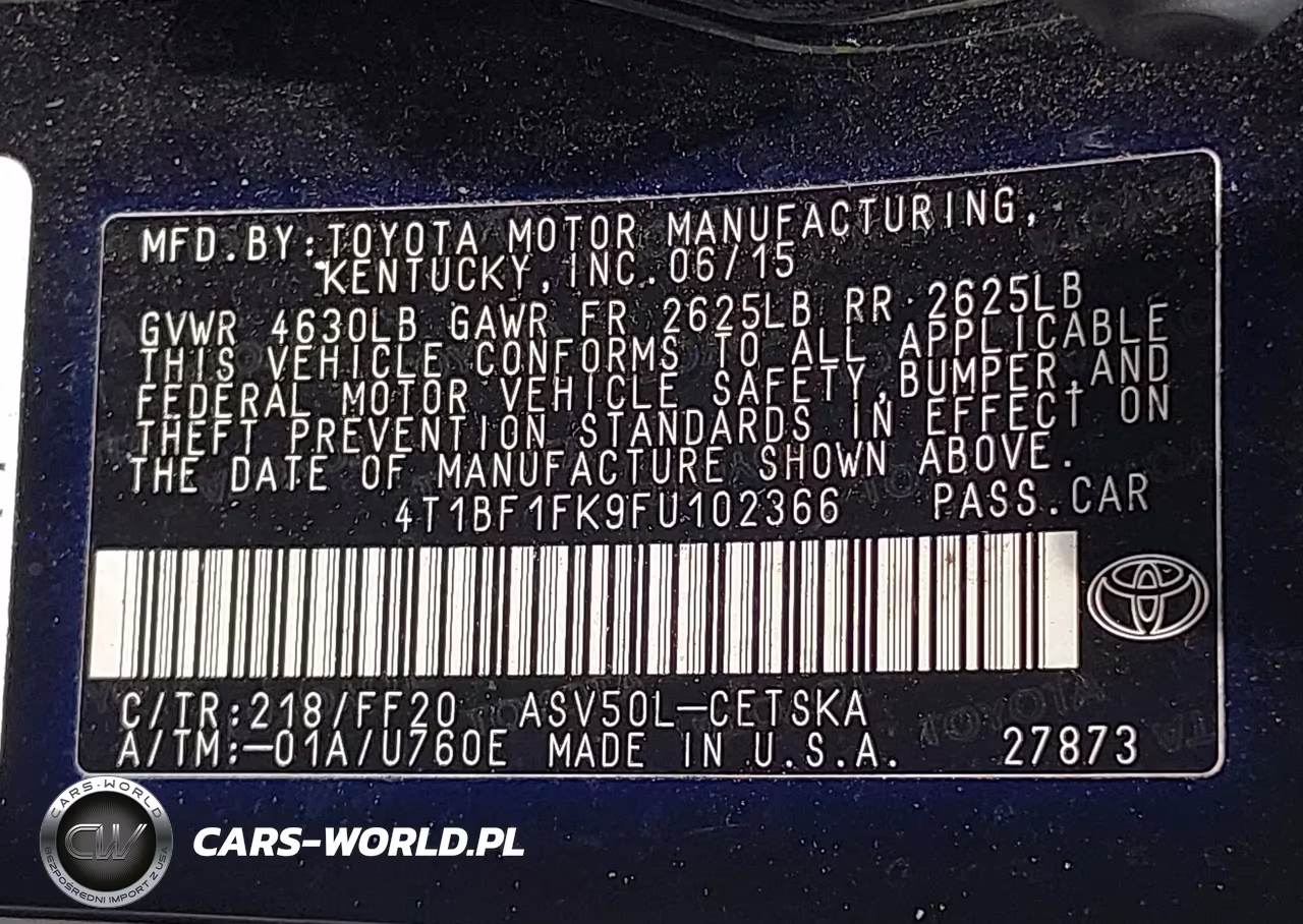 2015 Toyota Camry Se VIN:4T1BF1FK9FU102366 - 9