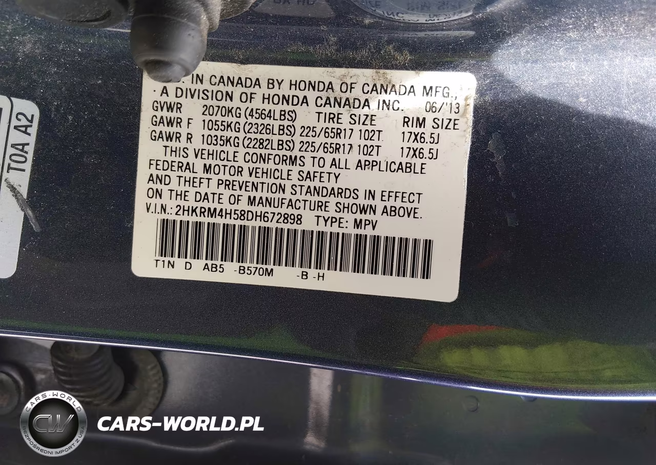 2013 Honda Cr-V Ex VIN:2HKRM4H58DH672898 - 9