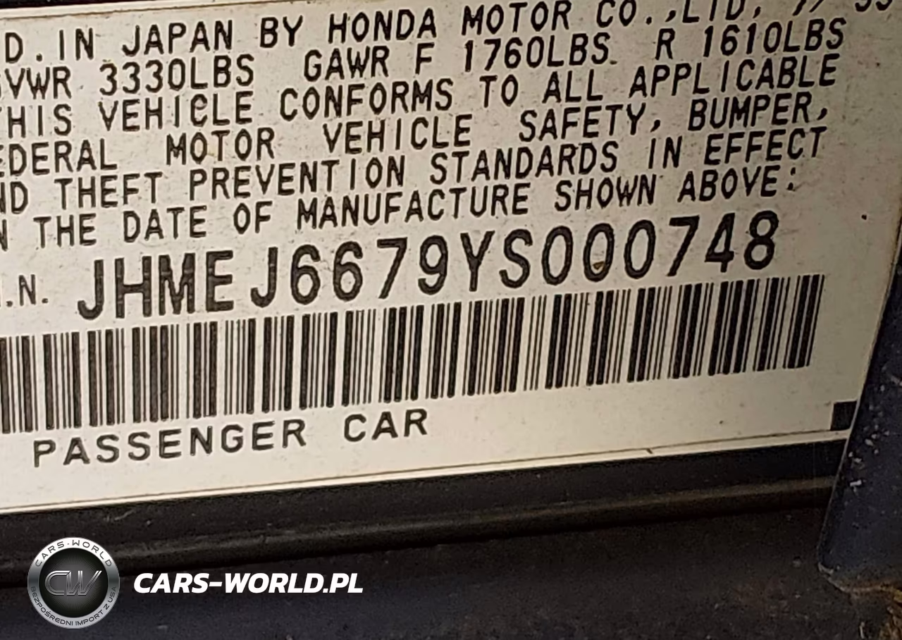 2000 Honda Civic Lx VIN:JHMEJ6679YS000748 - 9