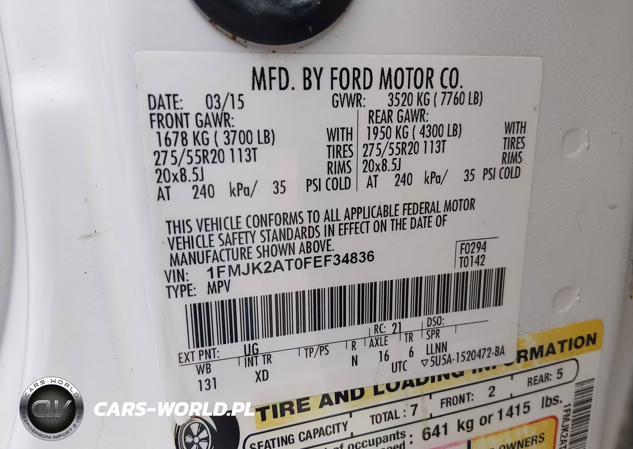2015 Ford Expedition El Limited VIN:1FMJK2AT0FEF34836 - 9