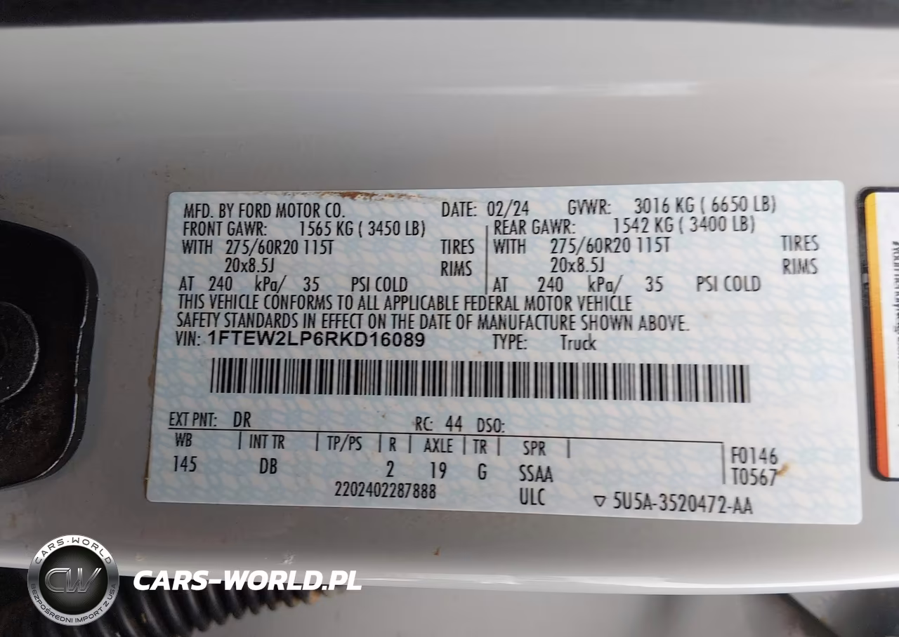 2024 Ford F-150 Stx VIN:1FTEW2LP6RKD16089 - 9
