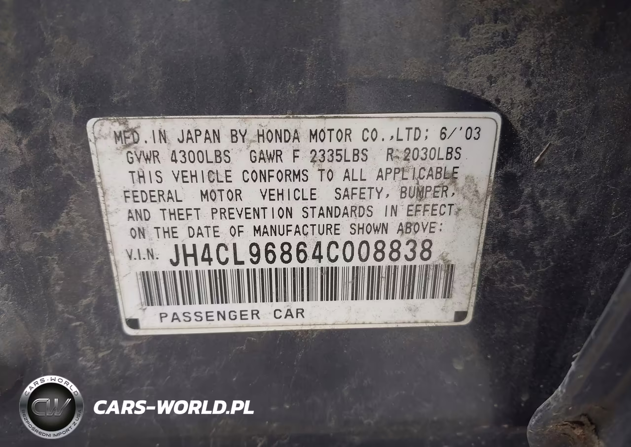 2004 Acura Tsx VIN:JH4CL96864C008838 - 9