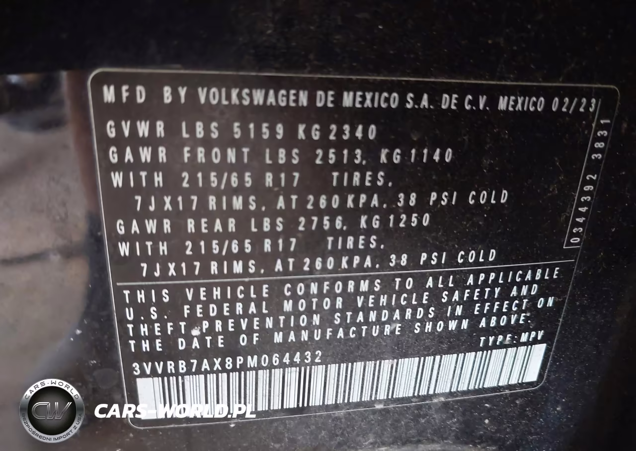 2023 Volkswagen Tiguan 2.0T S VIN:3VVRB7AX8PM064432 - 9