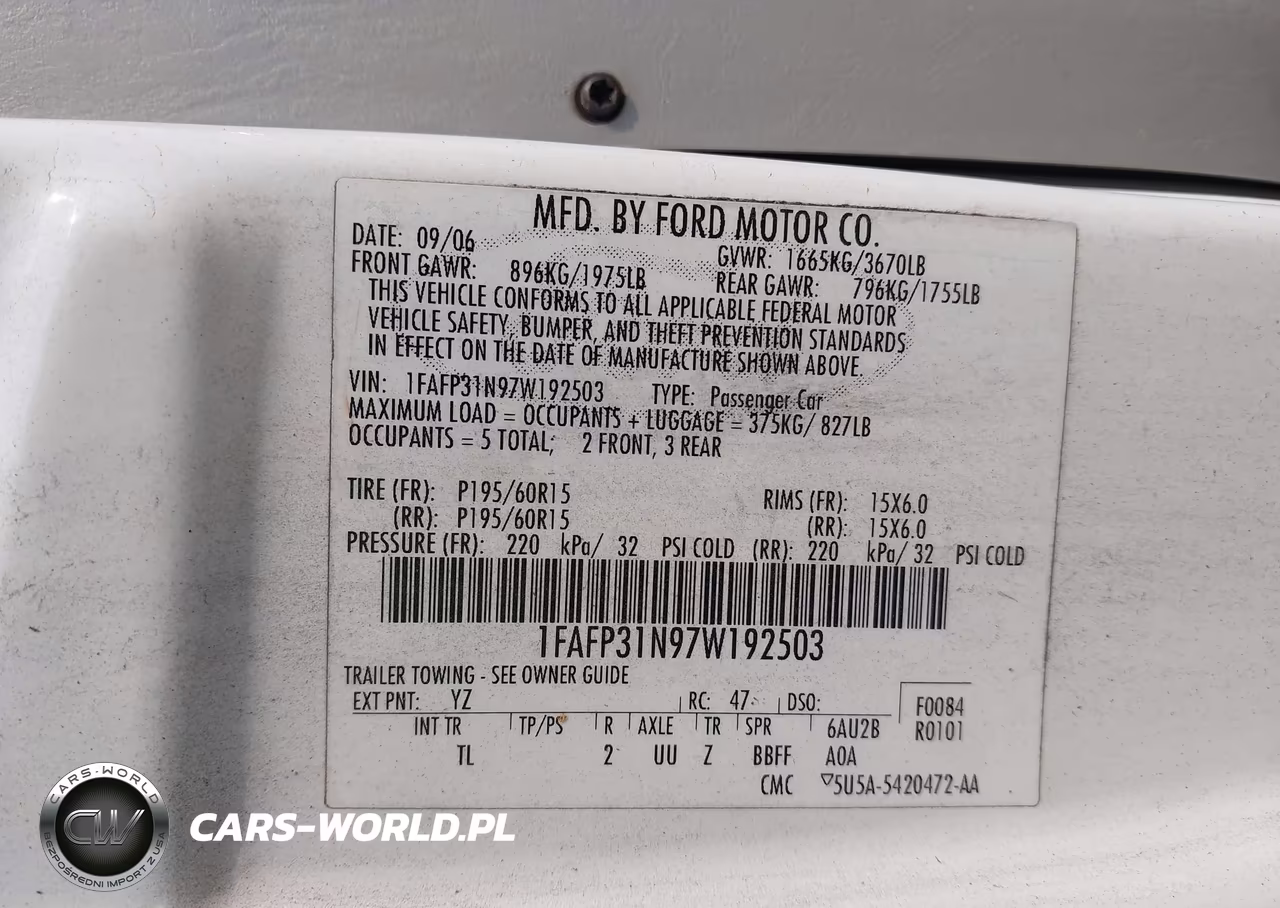 2007 Ford Focus S-Se-Ses VIN:1FAFP31N97W192503 - 9