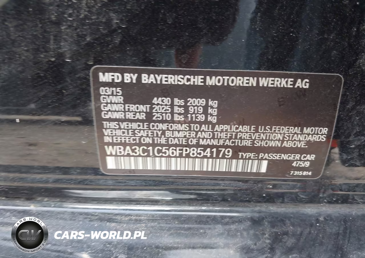 2015 BMW 328I VIN:WBA3C1C56FP854179 - 9