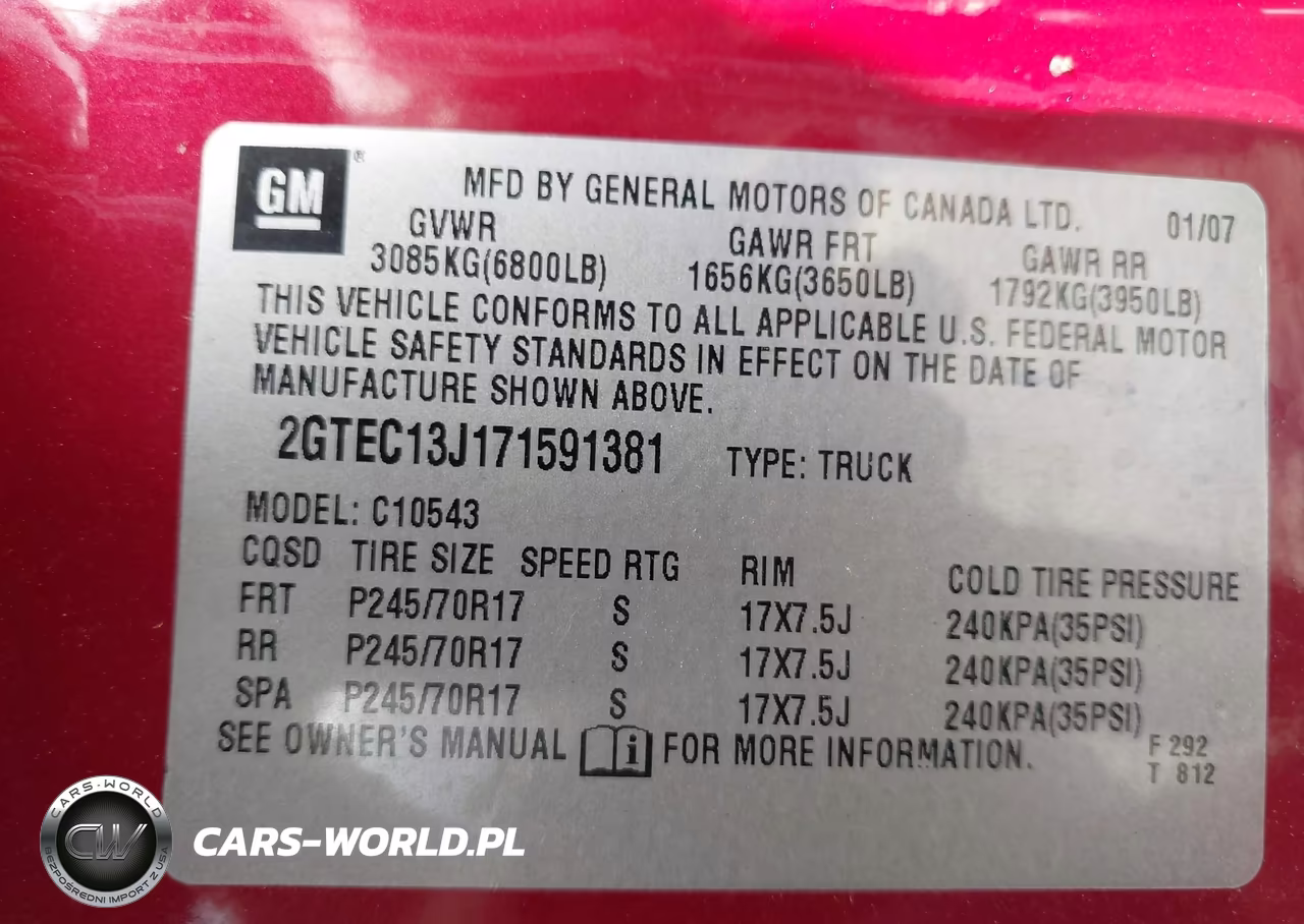 2007 GMC Sierra 1500 Sle2 VIN:2GTEC13J171591381 - 9
