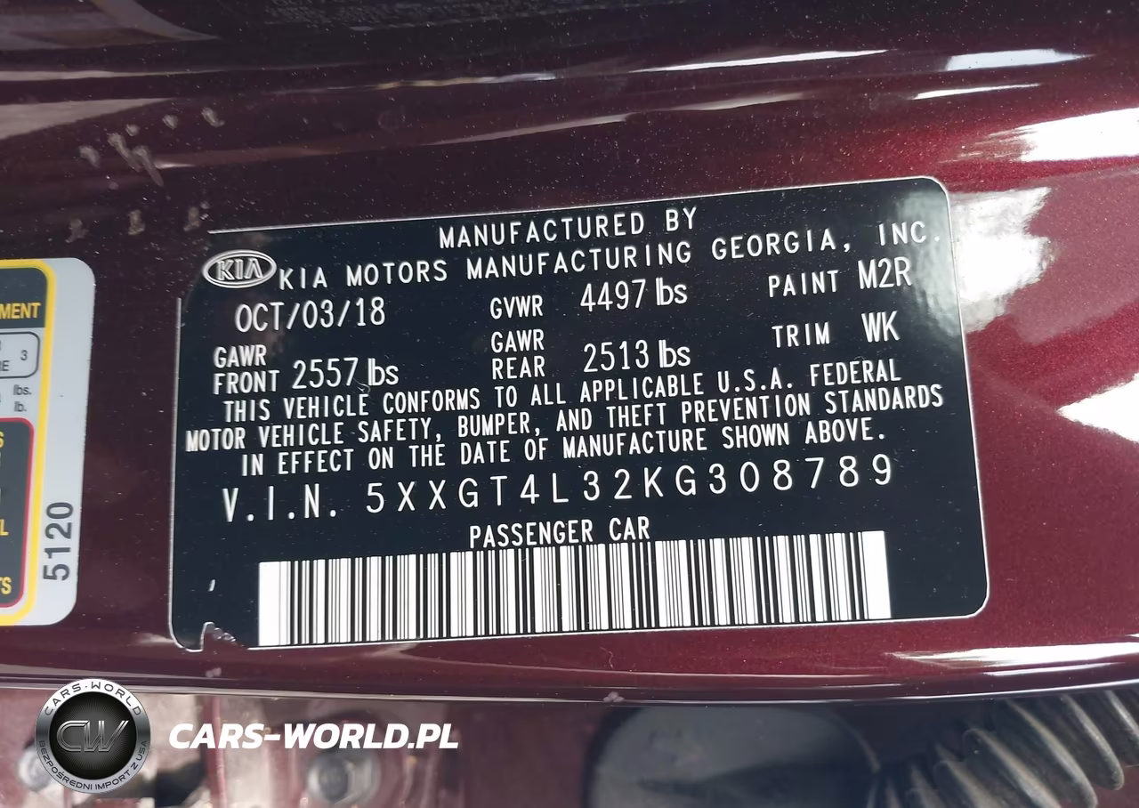 2019 Kia Optima Lx VIN:5XXGT4L32KG308789 - 9
