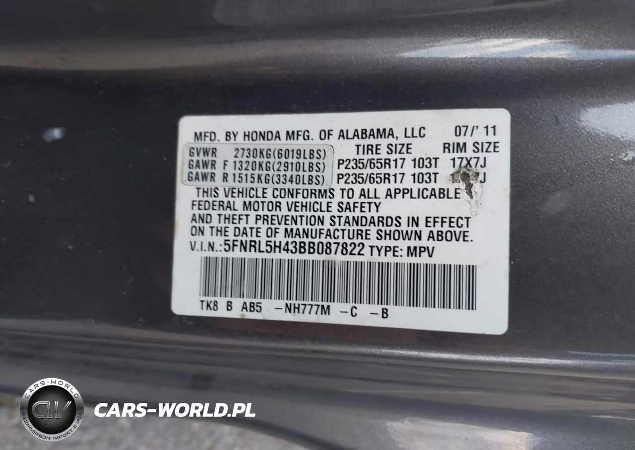 2011 Honda Odyssey Ex VIN:5FNRL5H43BB087822 - 9