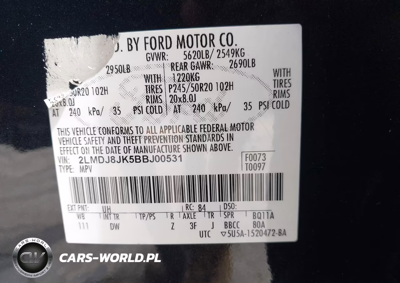 2011 Lincoln Mkx VIN:2LMDJ8JK5BBJ00531 - 9
