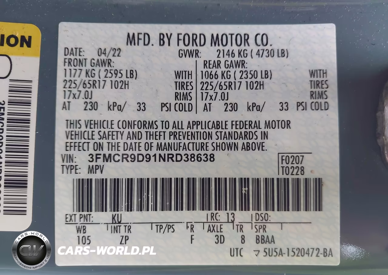 2022 Ford Bronco Sport Badlands VIN:3FMCR9D91NRD38638 - 9