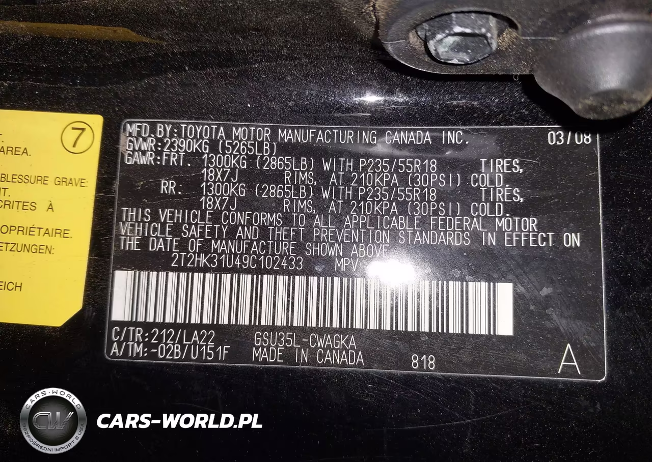 2009 Lexus Rx 350 VIN:2T2HK31U49C102433 - 9