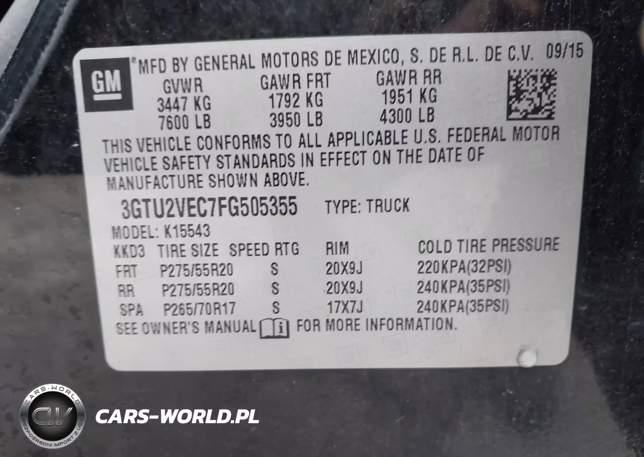 2015 GMC Sierra 1500 Slt VIN:3GTU2VEC7FG505355 - 9