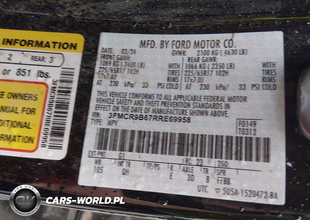 2024 Ford Bronco Sport Big Bend VIN:3FMCR9B67RRE69958 - 9