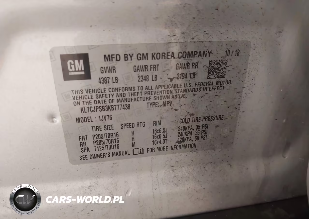 2019 Chevrolet Trax Lt VIN:KL7CJPSB3KB777438 - 9