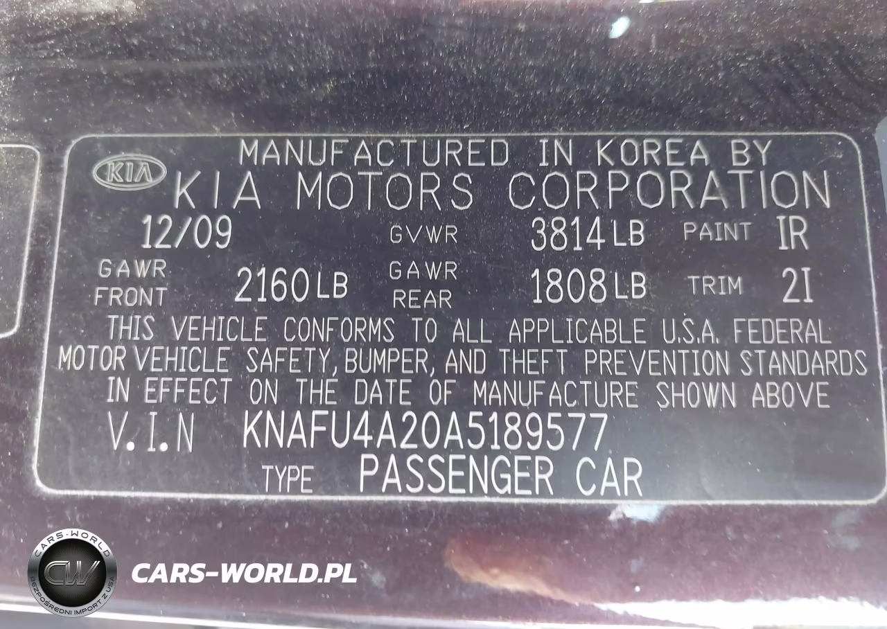 2010 Kia Forte Ex VIN:KNAFU4A20A5189577 - 9